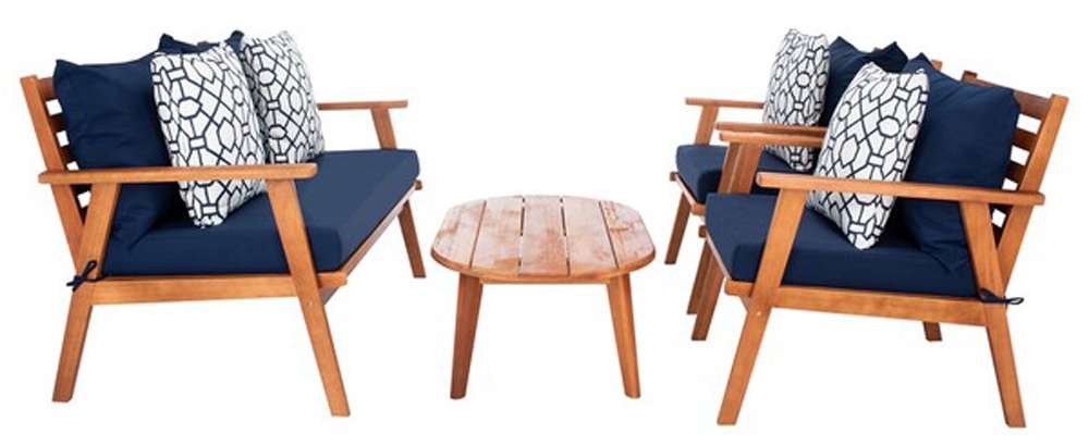 Safavieh - Deacon 4 Pc Living Set - Natural - Nvy + Trellis P - PAT7050E veiw 4