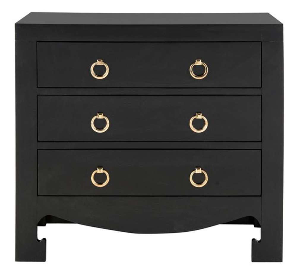 Safavieh - Dion 3 Drawer Chest - Black - Gold - CHS6411C veiw 1