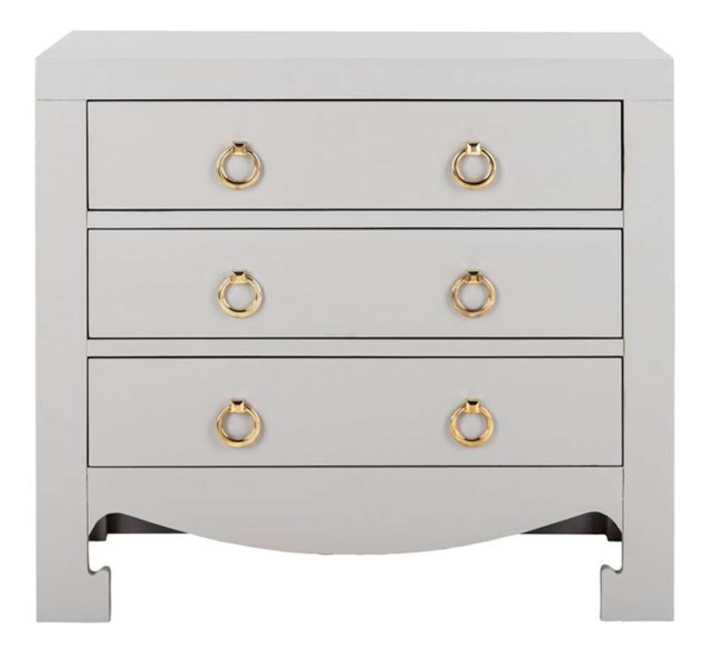 Safavieh - Dion 3 Drawer Chest - Grey - Gold - CHS6411D veiw 1