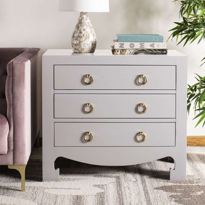 Safavieh - Dion 3 Drawer Chest - Grey - Gold - CHS6411D veiw 2