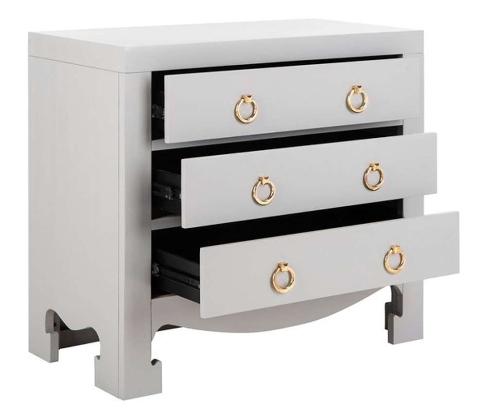 Safavieh - Dion 3 Drawer Chest - Grey - Gold - CHS6411D veiw 3