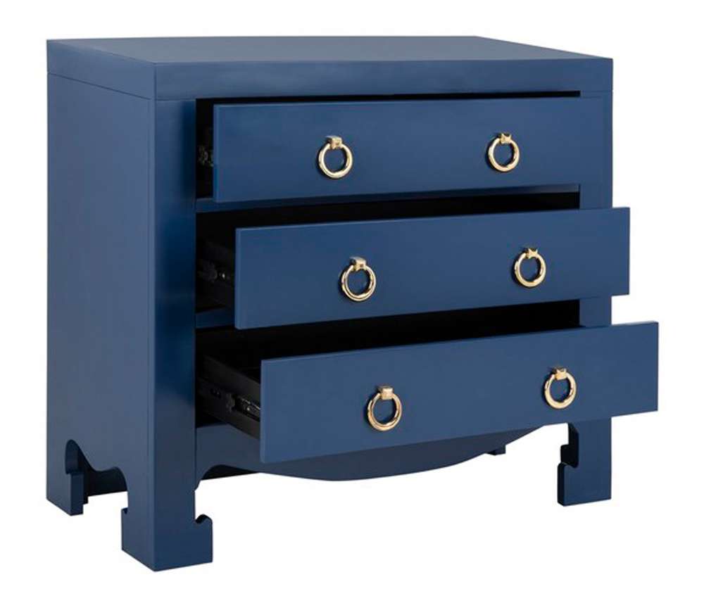 Safavieh - Dion 3 Drawer Chest - Lapis Blue - Gold - CHS6411B veiw 3