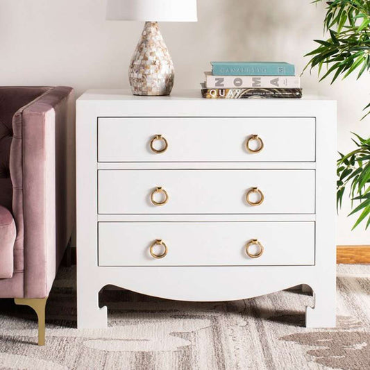 Safavieh - Dion 3 Drawer Chest - White - Gold - CHS6411A veiw 2