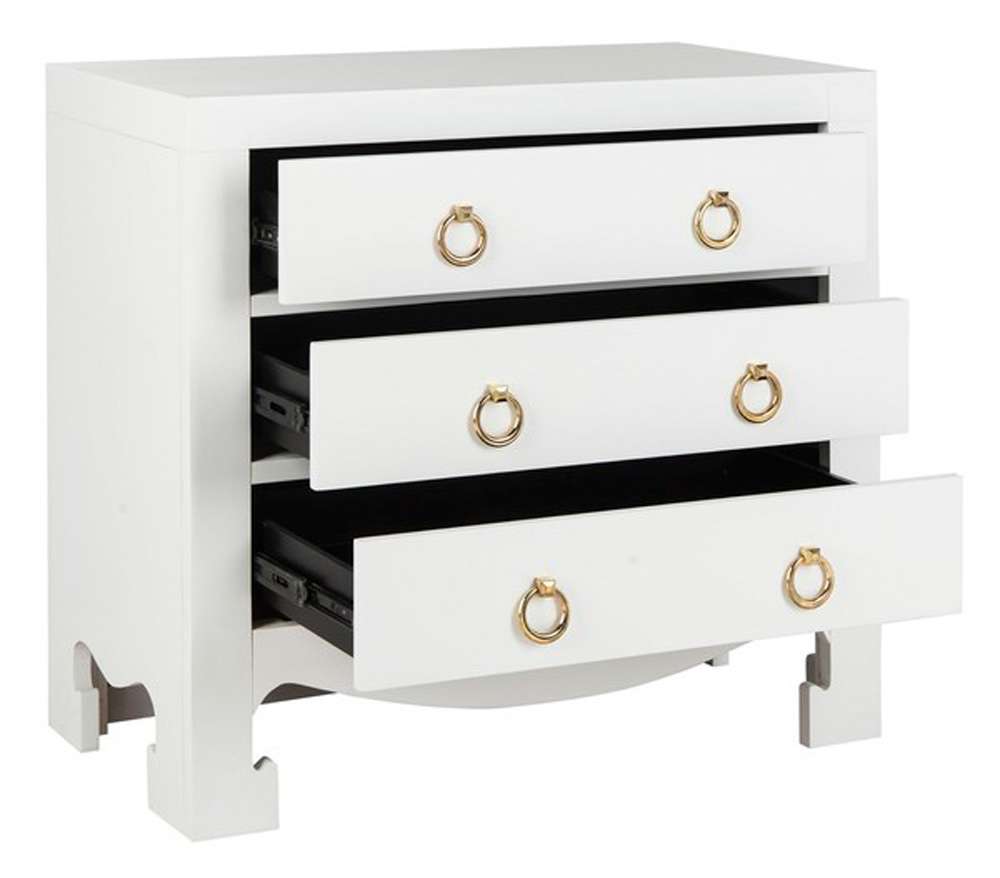 Safavieh - Dion 3 Drawer Chest - White - Gold - CHS6411A veiw 4
