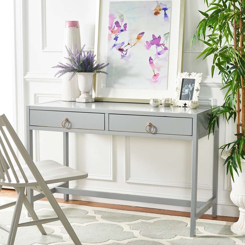 Safavieh - Esther 2 Drawer Desk - Grey - DSK9200D veiw 3