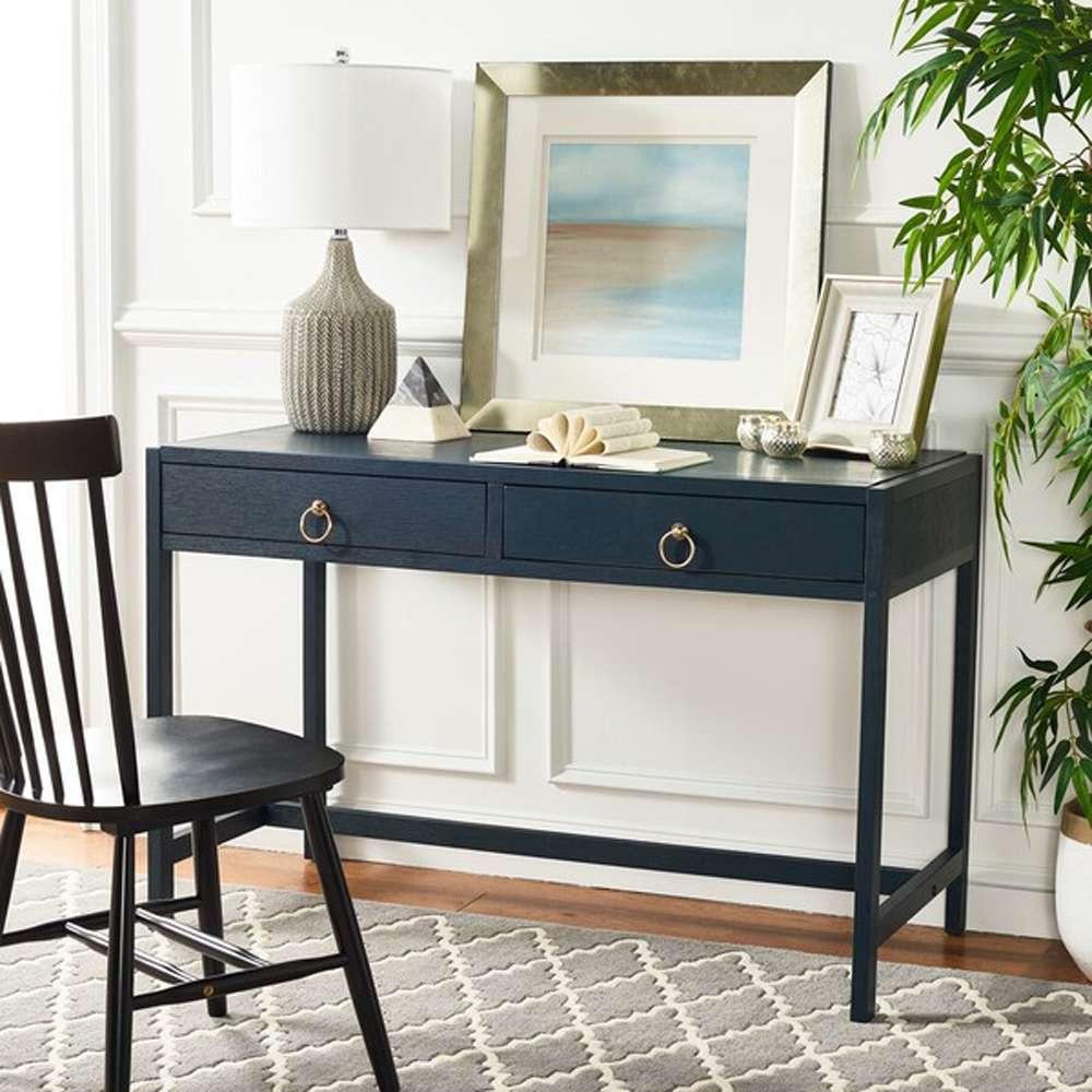 Safavieh - Esther 2 Drawer Desk - Navy - DSK9200A veiw 3