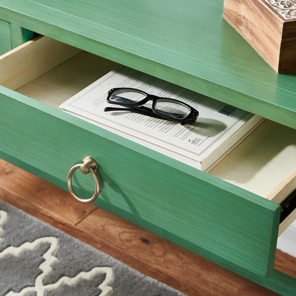Safavieh - Esther 2 Drawer Desk - Turquoise - DSK9200C veiw 2