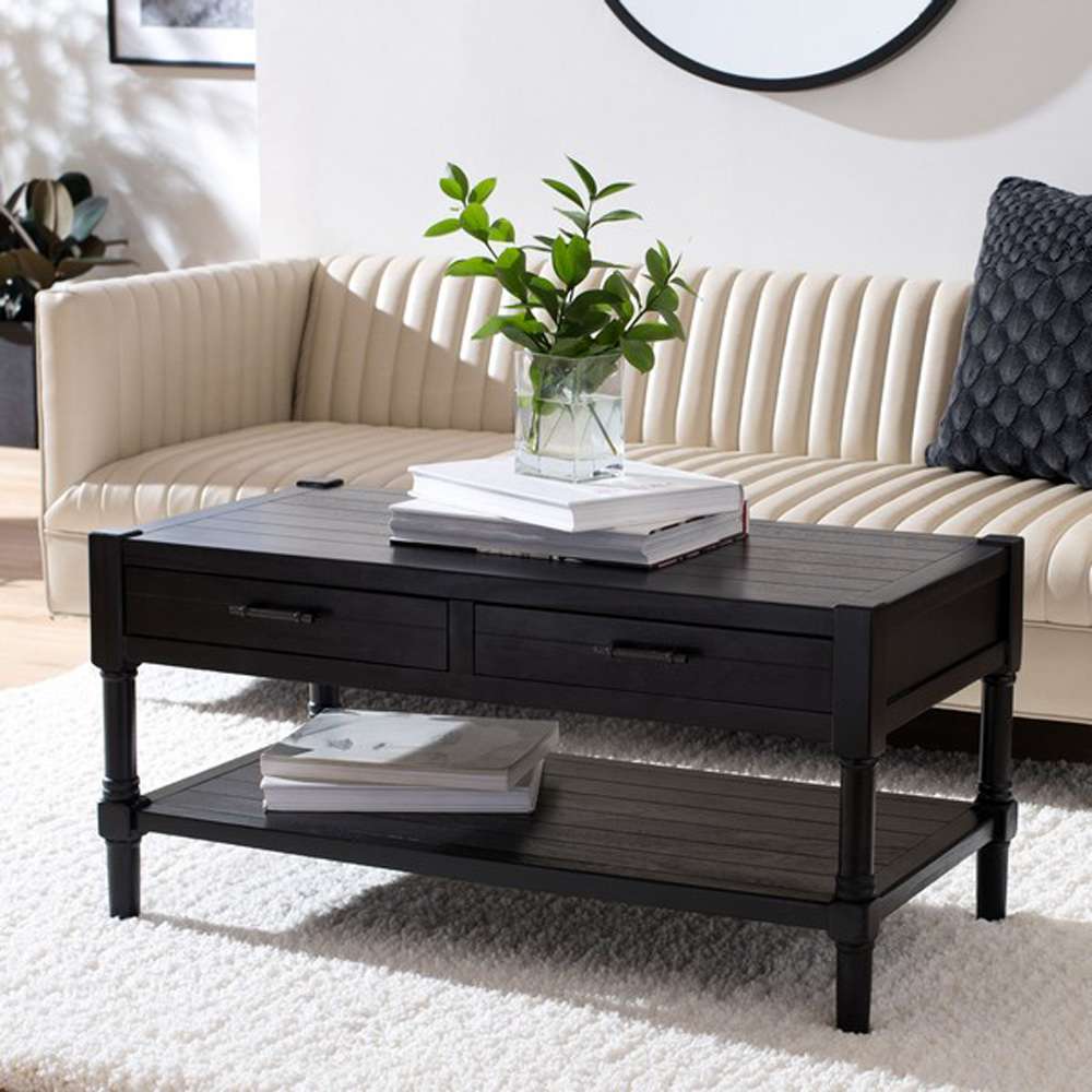 Safavieh - Filbert 2Drw Coffee Table - Black - COF5703B veiw 2