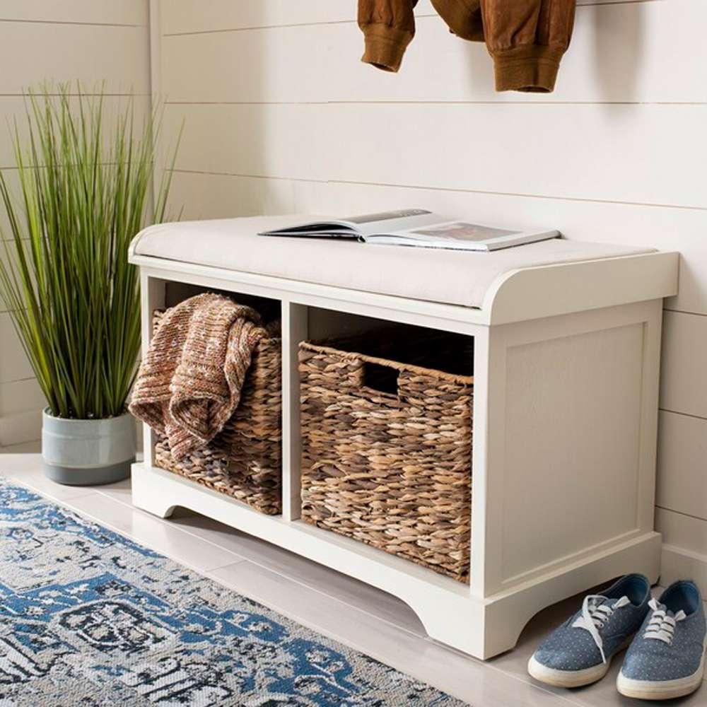 Safavieh - Freddy Storage Bench - Vintage White - AMH5736D veiw 2