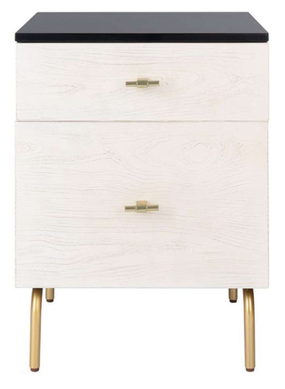 Safavieh - Genevieve 2 Drawer Nightstand - Black - White Washed - NST5002C veiw 1