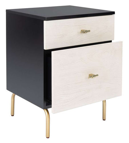 Safavieh - Genevieve 2 Drawer Nightstand - Black - White Washed - NST5002C veiw 4