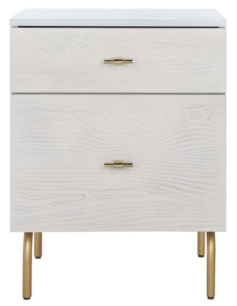 Safavieh - Genevieve 2 Drawer Nightstand - Grey - White Washed - NST5002F veiw 1