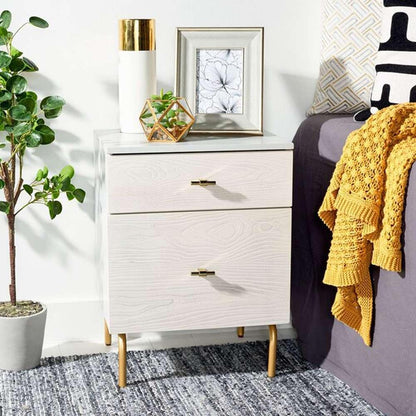 Safavieh - Genevieve 2 Drawer Nightstand - Grey - White Washed - NST5002F veiw 3