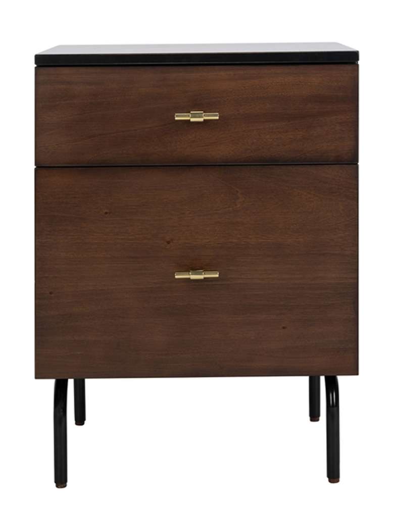 Safavieh - Genevieve 2 Drawer Nightstand - Walnut - Black - NST5002A veiw 1