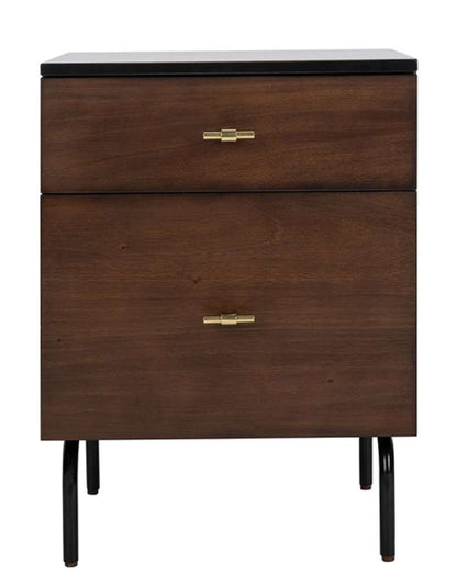 Safavieh - Genevieve 2 Drawer Nightstand - Walnut - Black - NST5002A veiw 1