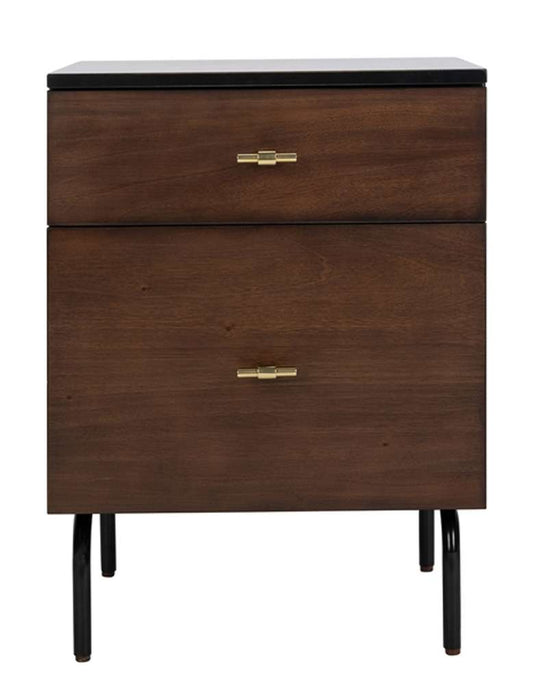 Safavieh - Genevieve 2 Drawer Nightstand - Walnut - Black - NST5002A veiw 1
