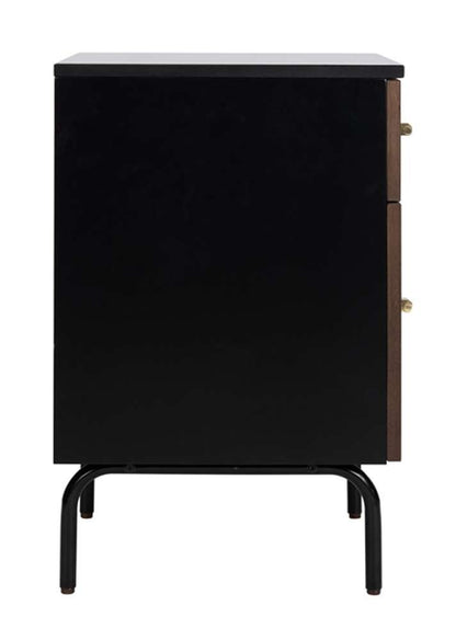 Safavieh - Genevieve 2 Drawer Nightstand - Walnut - Black - NST5002A veiw 4
