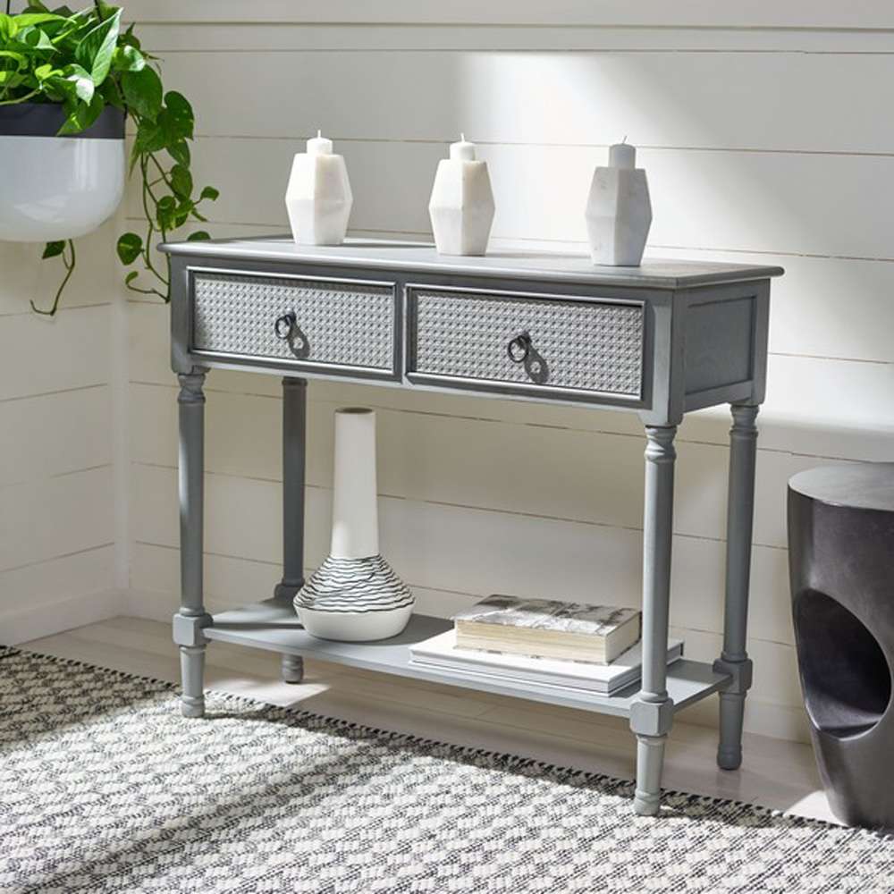 Safavieh - Haines 2Drw Console Table - Distressed - Grey - CNS5727B veiw 2