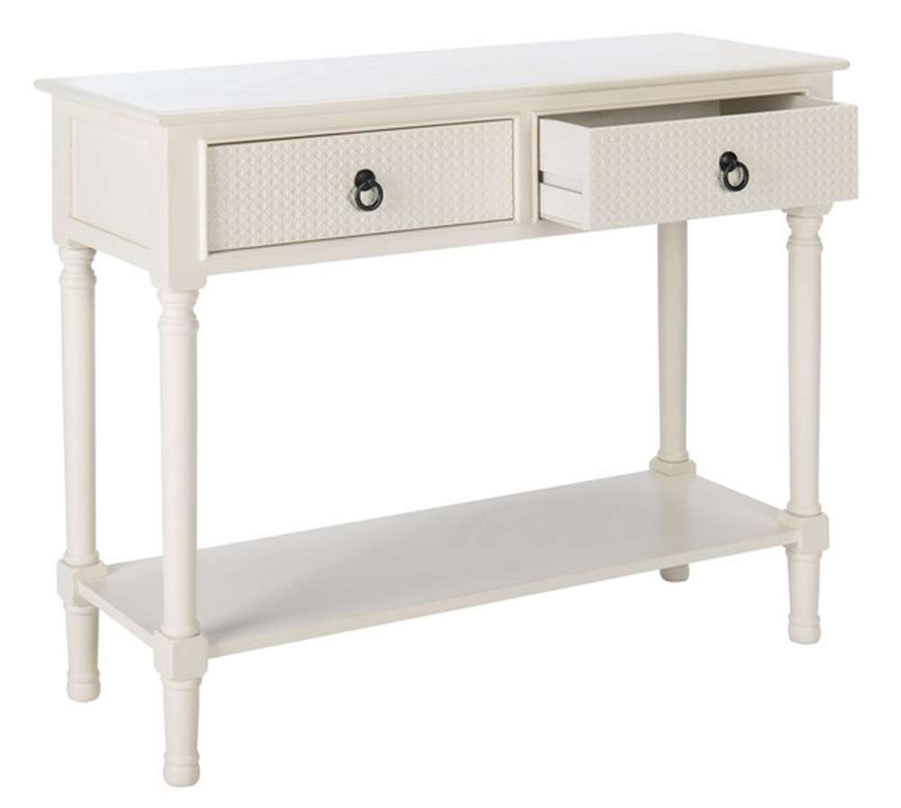 Safavieh - Haines 2Drw Console Table - Distrssed White - CNS5727D veiw 4