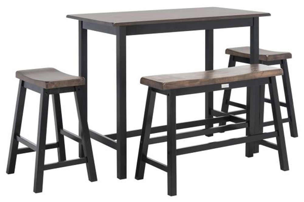Safavieh - Haley 4Pc Pub Set - Black - Brown - AMH8503B veiw 2