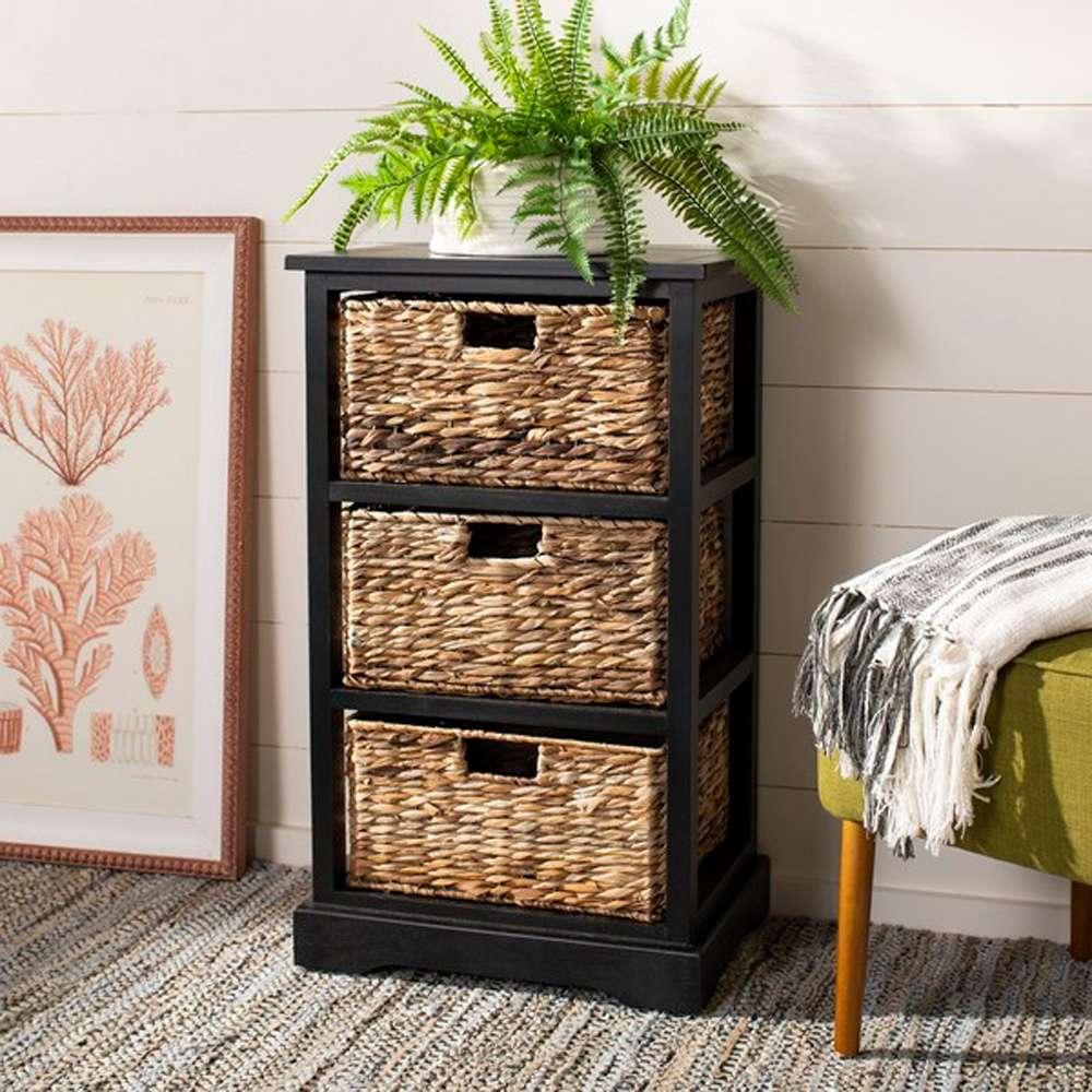 Safavieh - Halle Storage Side Table - Distressed Black  - AMH5738A veiw 2