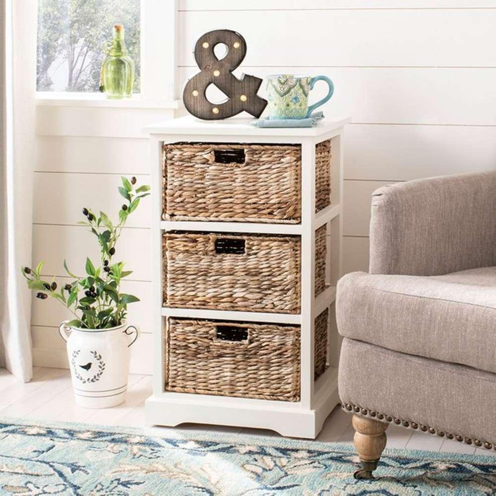 Safavieh - Halle Storage Side Table - Vintage White - AMH5738B veiw 2