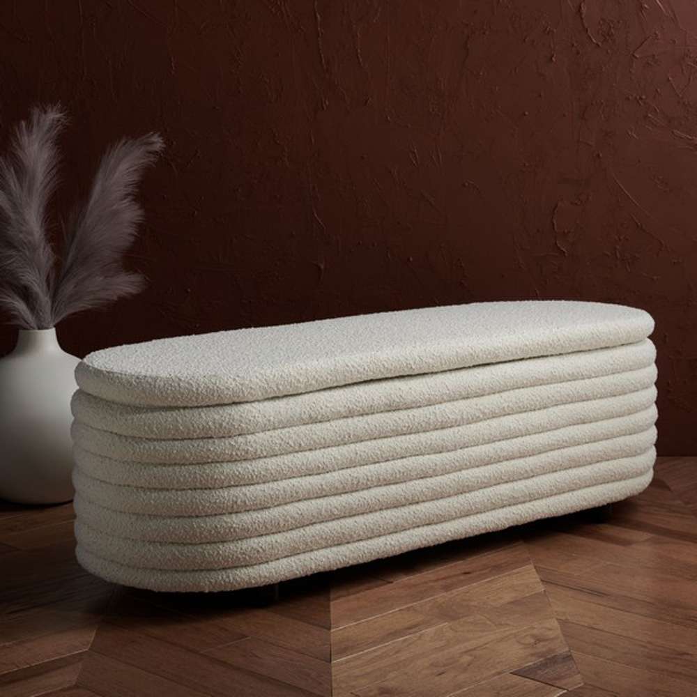 Safavieh - Jaymie Storage Bench - Ivory - Black - SFV5040B veiw 3