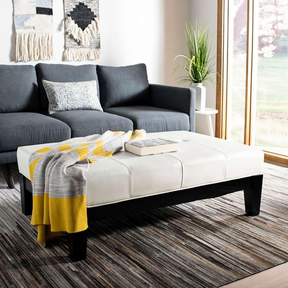 Safavieh - Jordan Cocktail Ottoman - Off White - HUD4066C veiw 2