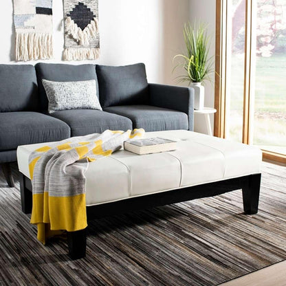 Safavieh - Jordan Cocktail Ottoman - Off White - HUD4066C veiw 2