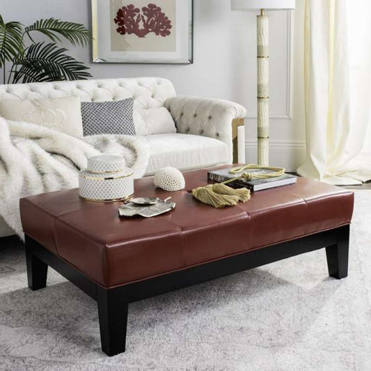 Safavieh - Jordan Cocktail Ottoman - Red - HUD4066R veiw 2