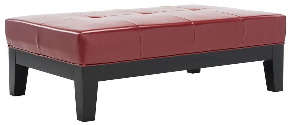 Safavieh - Jordan Cocktail Ottoman - Red - HUD4066R veiw 3