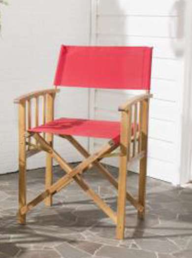 Safavieh - Laguna Director Chair - Natural - Red  (Set of 2) - PAT7004A-SET2 veiw 1