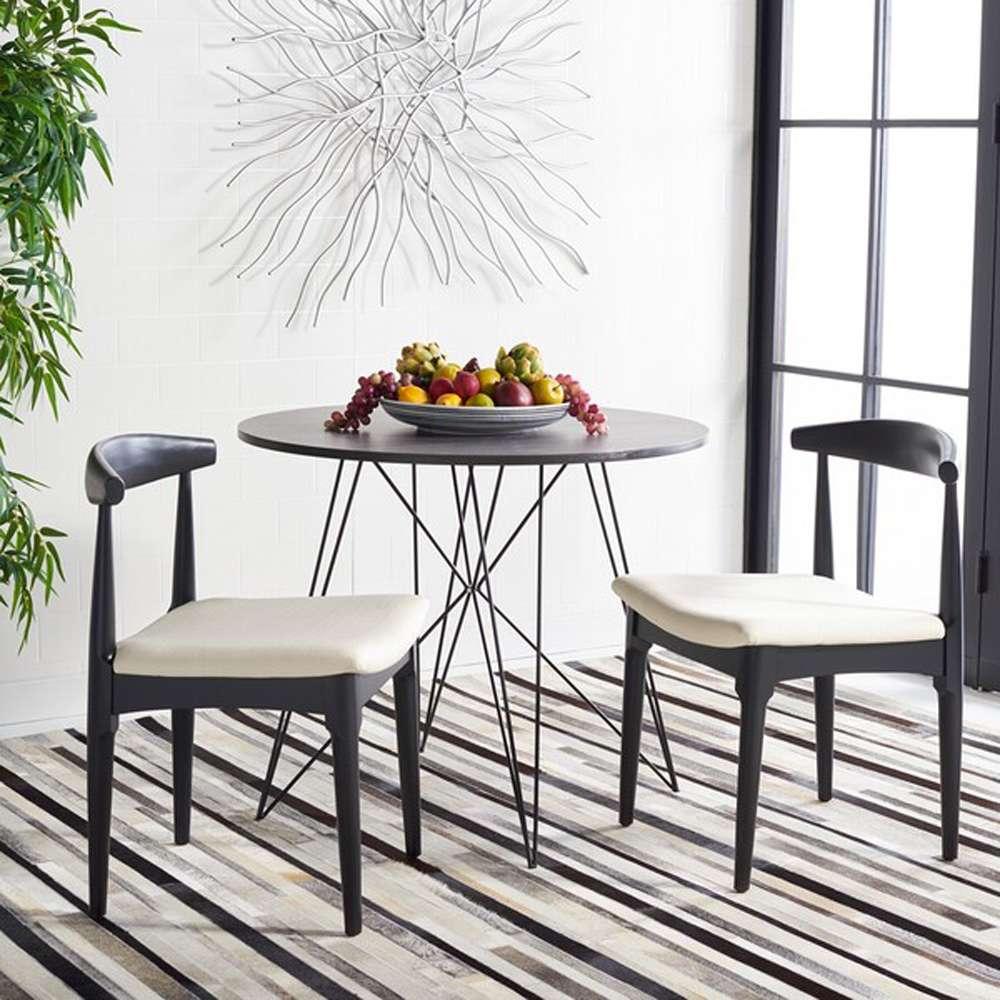 Safavieh - Lionel Retro Dining Chair - Black - White  (Set of 2) - DCH1003C-SET2 veiw 2