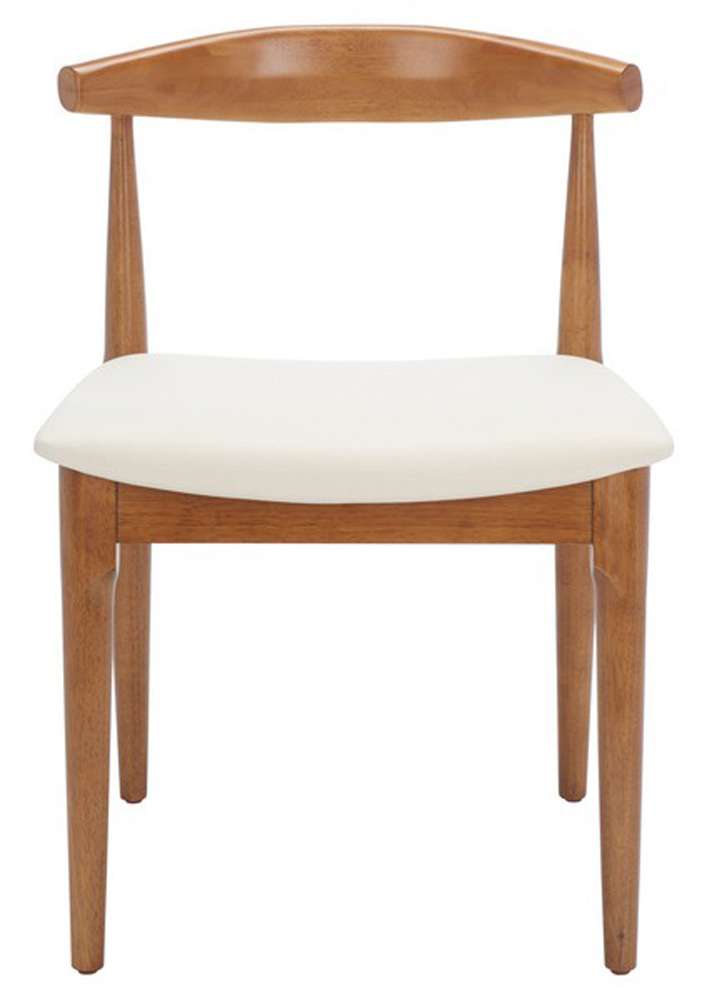 Safavieh - Lionel Retro Dining Chair - Walnut - White  (Set of 2) - DCH1003D-SET2 veiw 1