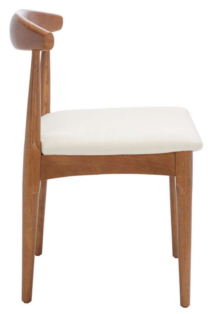Safavieh - Lionel Retro Dining Chair - Walnut - White  (Set of 2) - DCH1003D-SET2 veiw 4