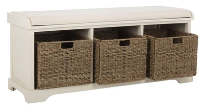 Safavieh - Lonan Storage Bench - White - AMH5733C veiw 3