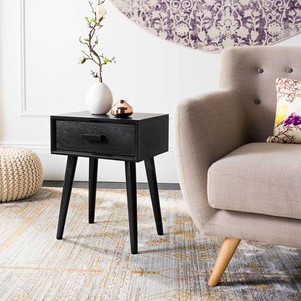 Safavieh - Lyle One Drawer Side Table - Black - ACC5702D veiw 3