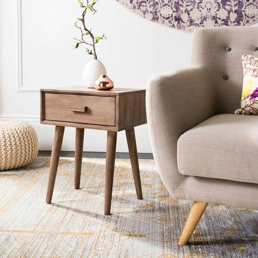 Safavieh - Lyle One Drawer Side Table - Light Brown - ACC5702B veiw 3