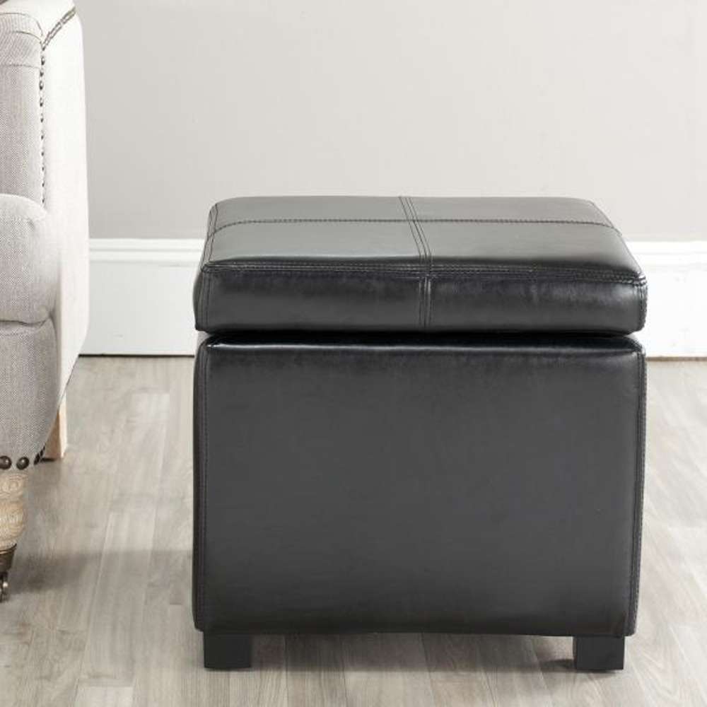 Safavieh - Madison Sq Ottoman - Black - HUD8228B veiw 2