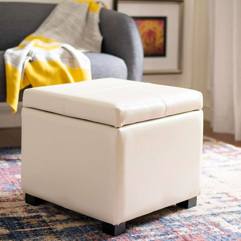 Safavieh - Madison Sq Ottoman - Flat Cream - HUD8228K veiw 2