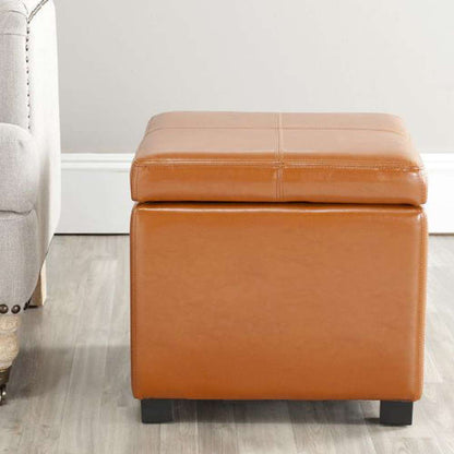 Safavieh - Madison Sq Ottoman - Saddle - HUD8228C veiw 2