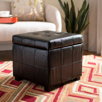 Safavieh - Maiden Sq Tufted Ottoman - Black - HUD8231B veiw 2