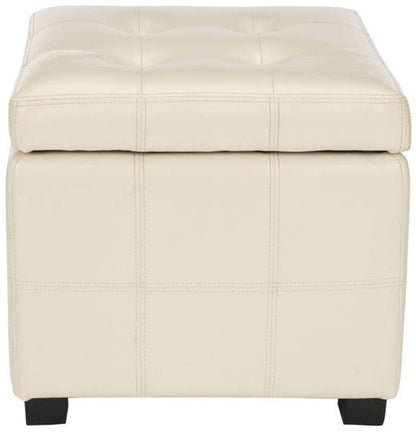 Safavieh - Maiden Sq Tufted Ottoman - Flat Cream - HUD8231K veiw 1