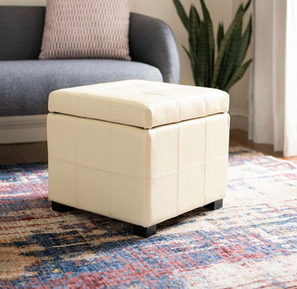Safavieh - Maiden Sq Tufted Ottoman - Flat Cream - HUD8231K veiw 2