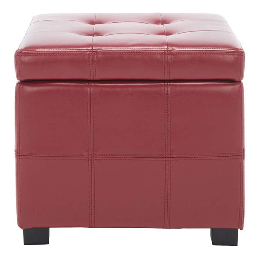 Safavieh - Maiden Sq Tufted Ottoman - Red - HUD8231R veiw 1