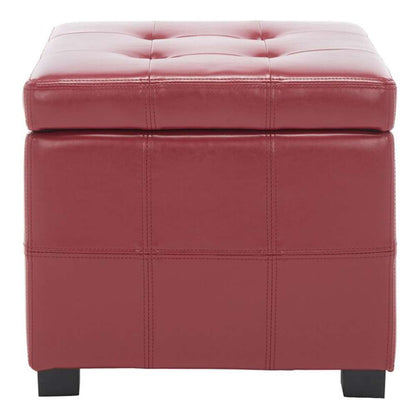 Safavieh - Maiden Sq Tufted Ottoman - Red - HUD8231R veiw 1