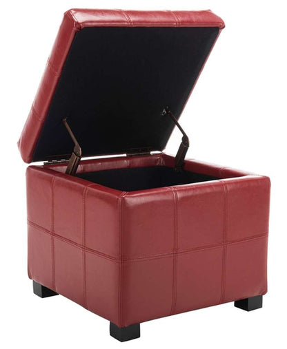 Safavieh - Maiden Sq Tufted Ottoman - Red - HUD8231R veiw 3