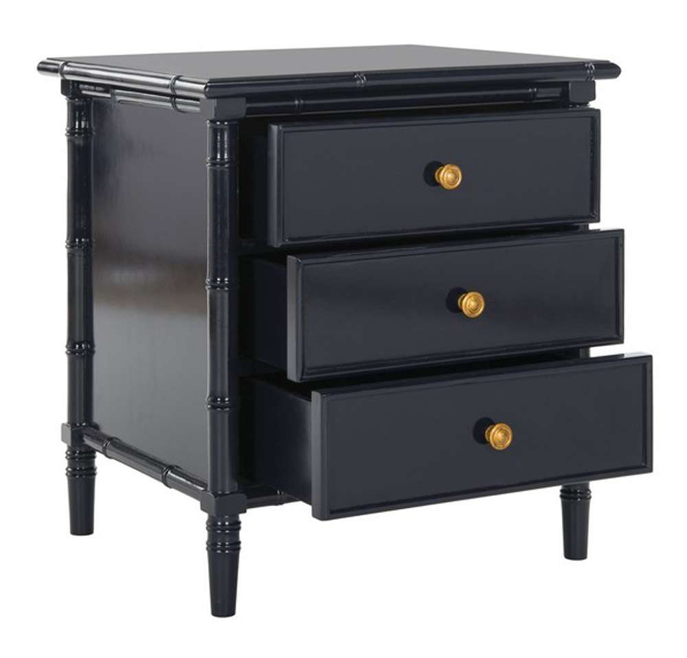 Safavieh - Mina 3 Drawer Nightstand - Navy - Gold - NST3500A veiw 4