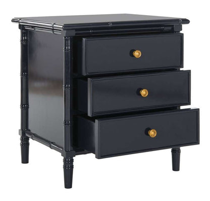 Safavieh - Mina 3 Drawer Nightstand - Navy - Gold - NST3500A veiw 4