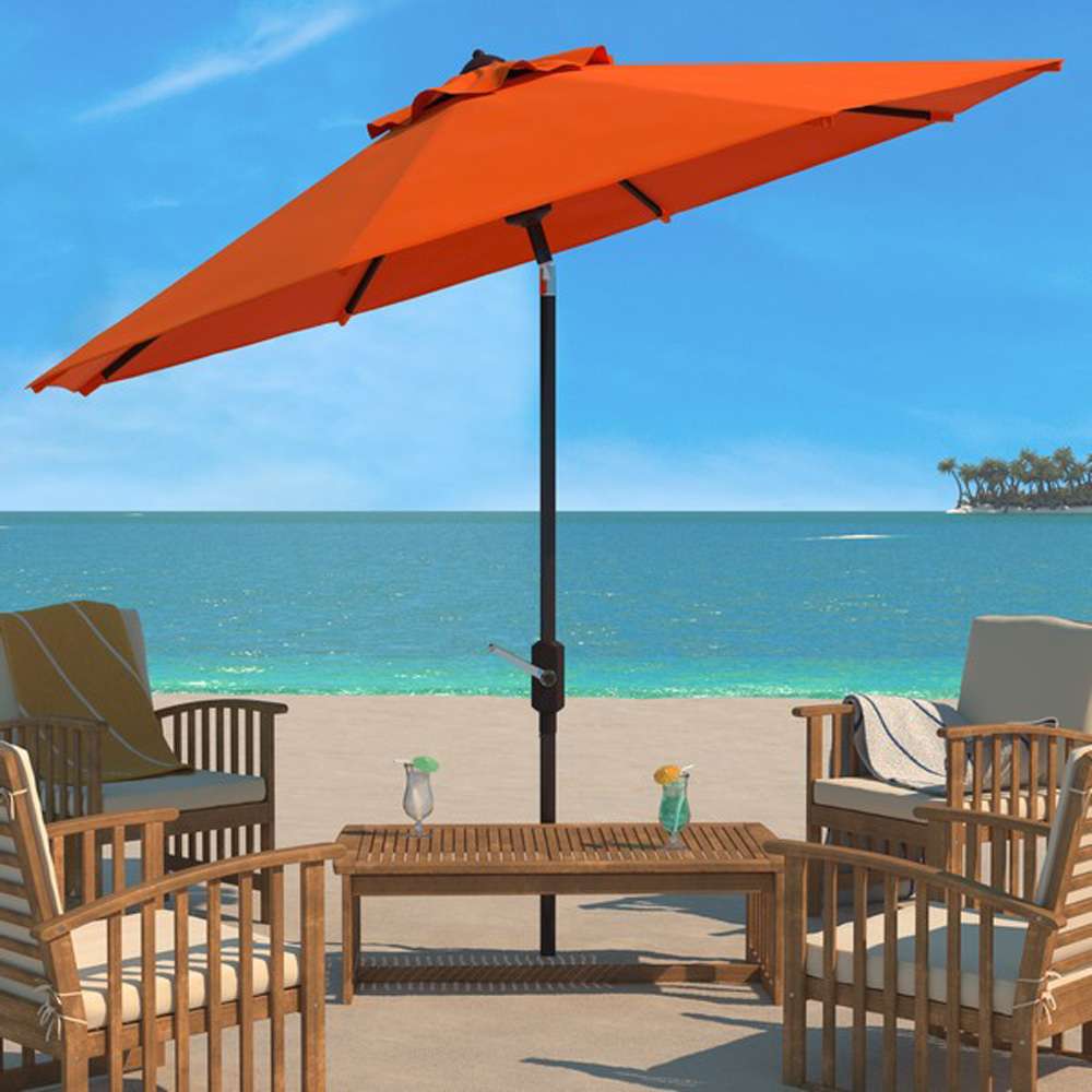 Safavieh - Ortega 9 Ft Crank Umbrella - Orange - PAT8001O veiw 2